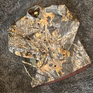 Cabelas Men's  Down Filled Duck Camo Hunting Shirt Size Medium